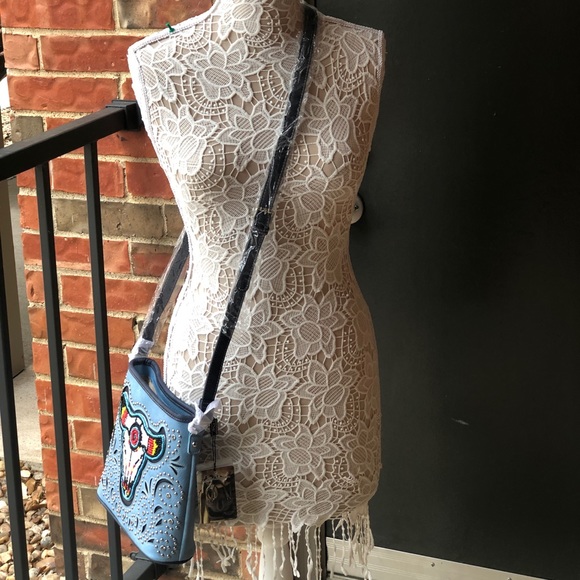 Montana West Beaded Steer Head Collection Crossbod - Picture 5 of 5